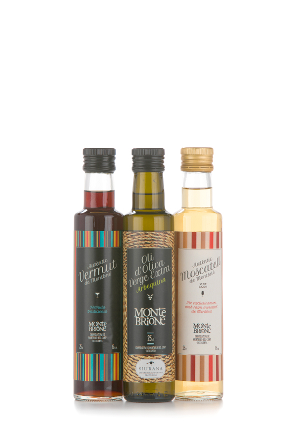 Oli, Vermut Negre i Moscatell de 25 cl.